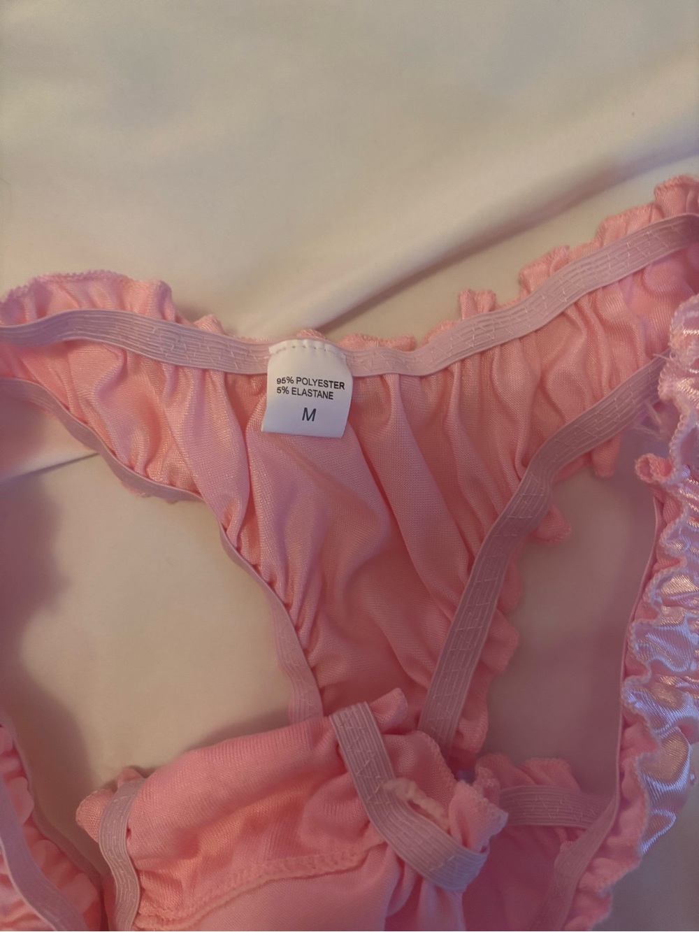 NWOT Pink Satin Lace Underwire Push Up Bra With Matching Thong Set - Picture 6 of 13
